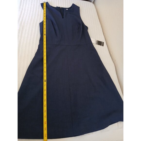$79 Kensie Women's Blue Sleeveless Split‎ V-Neck A-Line Mini Dress Size XS - Picture 8 of 15